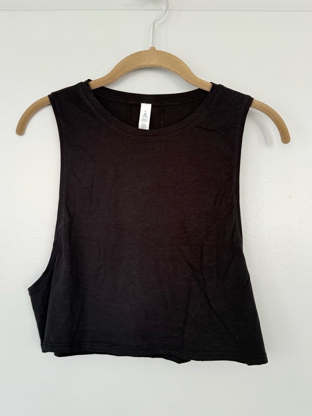 lululemon athletica Black Sleeveless Crop Tank